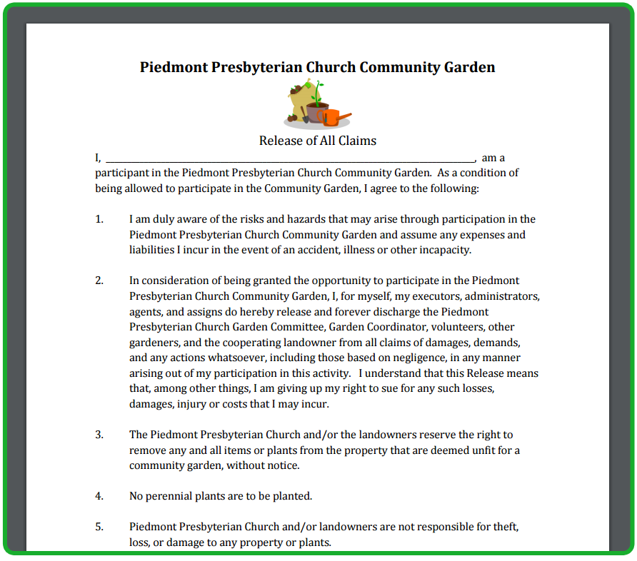 Print the PPC Garden Contract